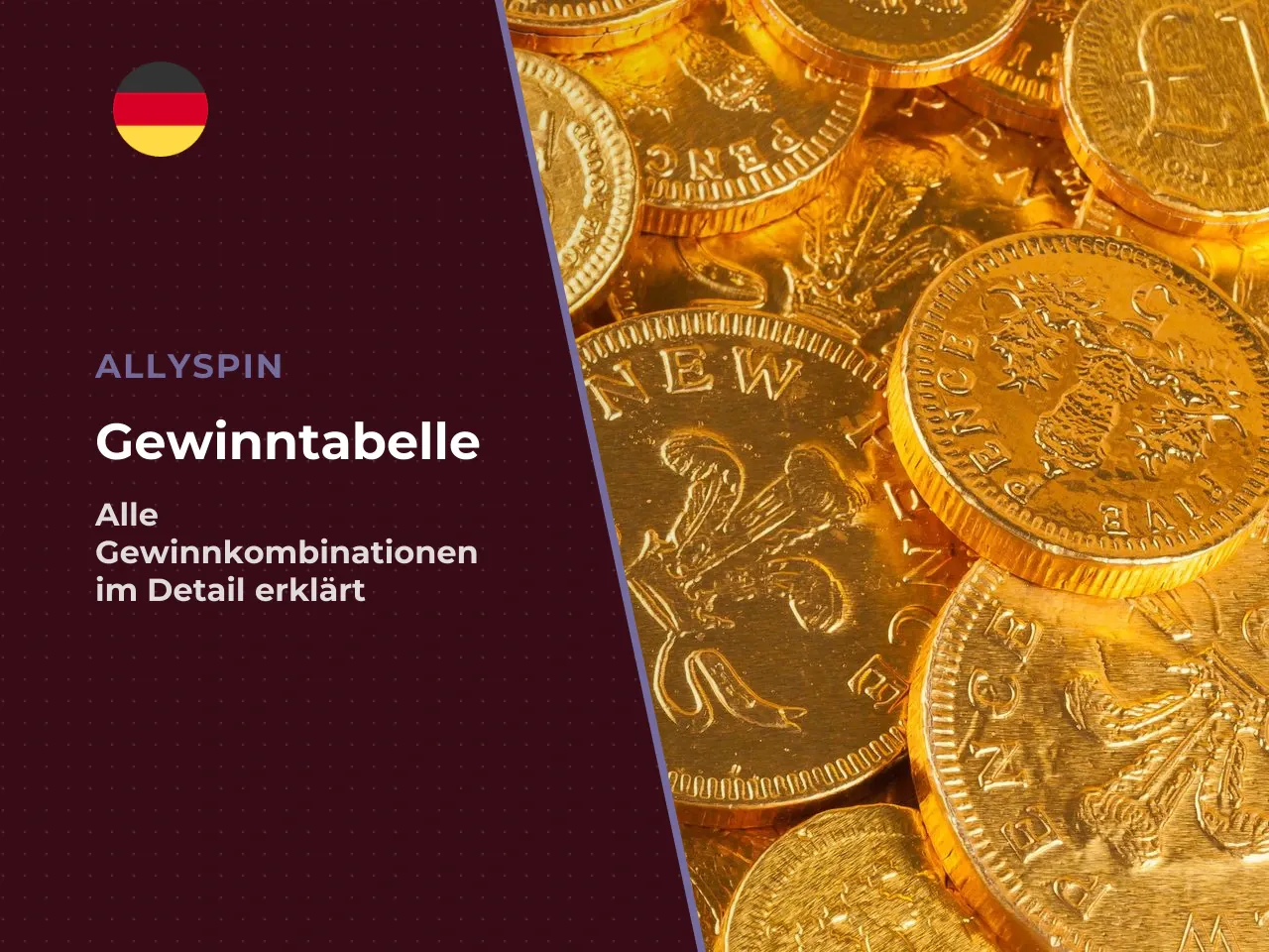 Gewinntabelle und Auszahlungskombinationen. Die Auszahlungstabelle von