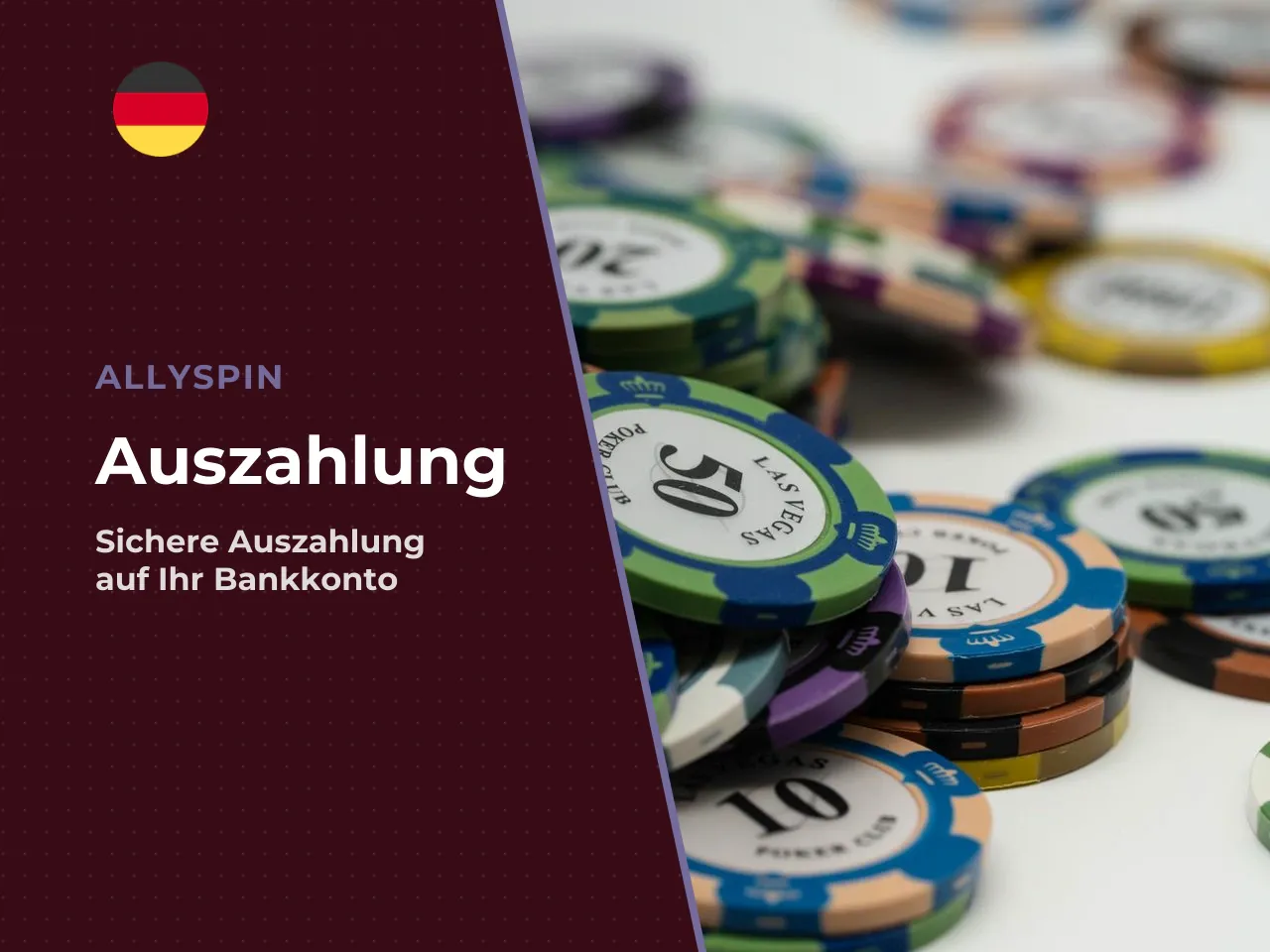 Auszahlung auf das AllySpin Bankkonto. Die
