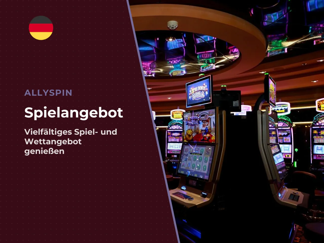 Casino, Sportwetten und Live-Bereich bei AllySpin