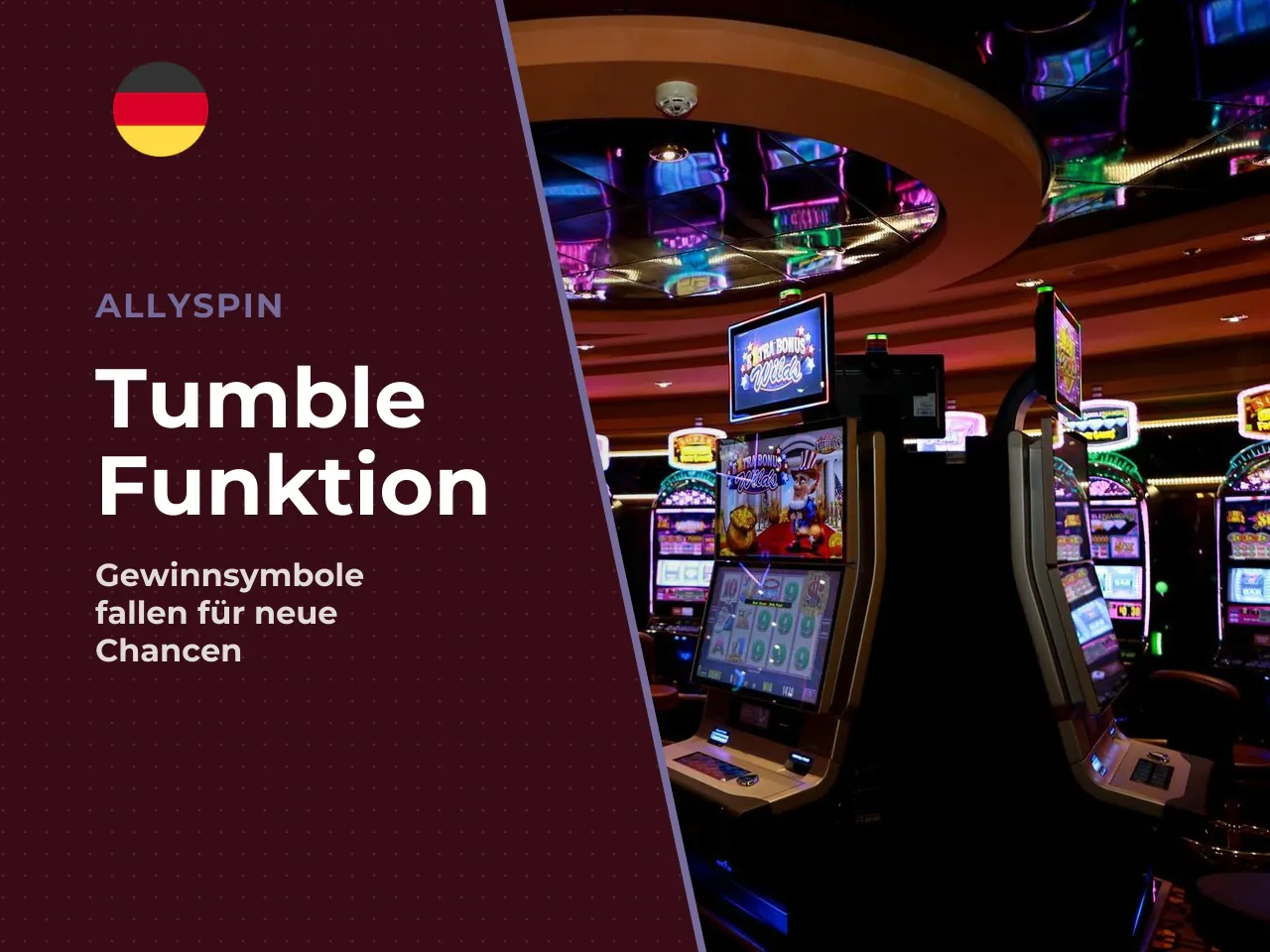 Tumble-Mechanik nach einer Gewinnkombination. Jede gewertete