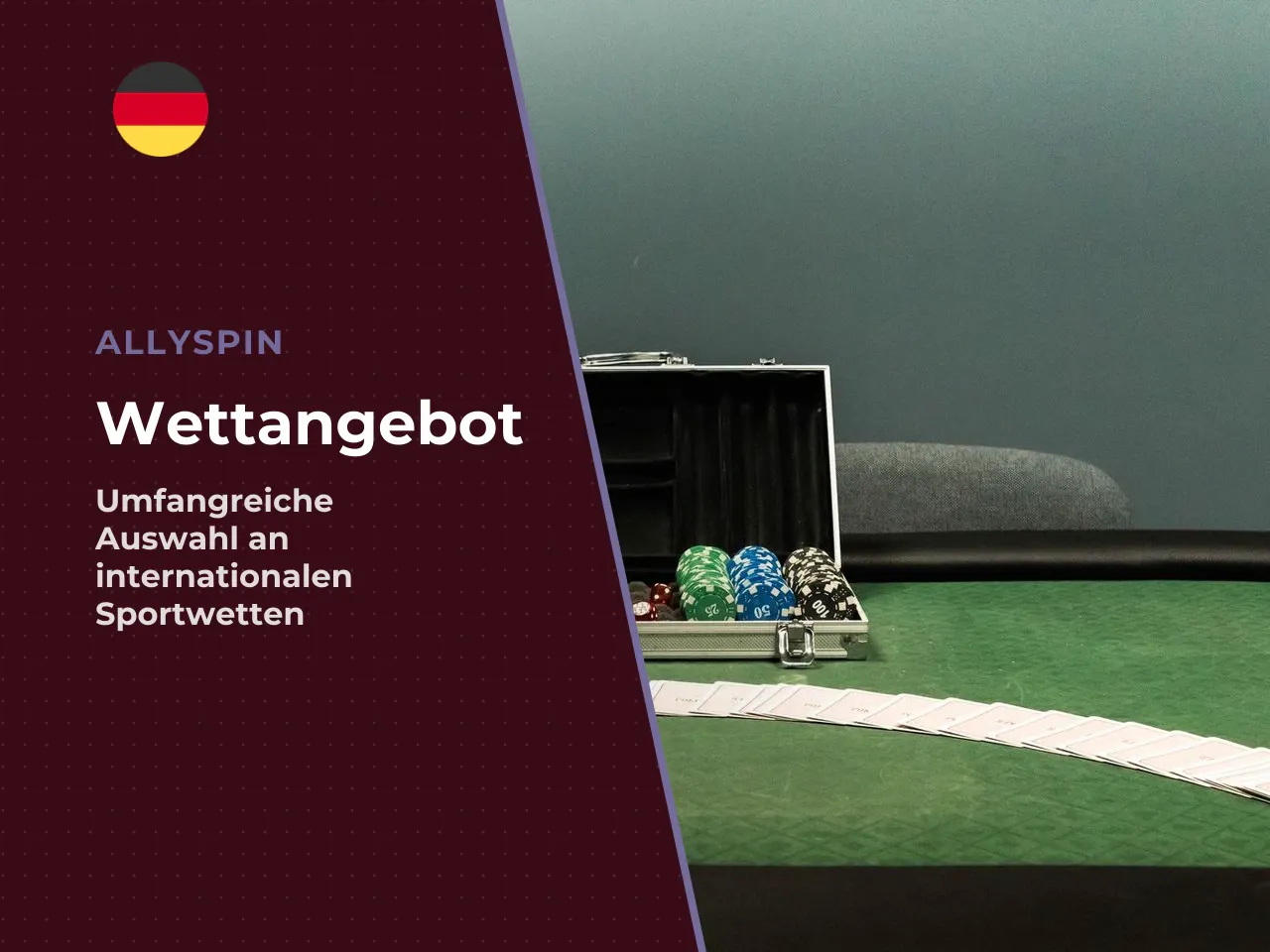 Wettangebot von Allyspin Sports und Eventauswahl